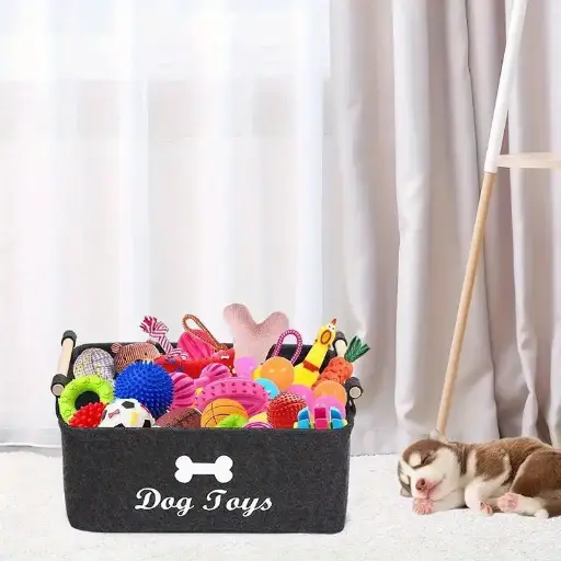 Pet toy storage basket